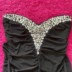 Sweetheart Jeweled Black Dress